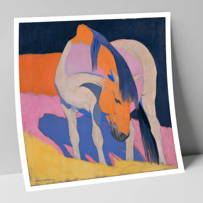 Vibrant Horse with Blue Mane horse breed art print