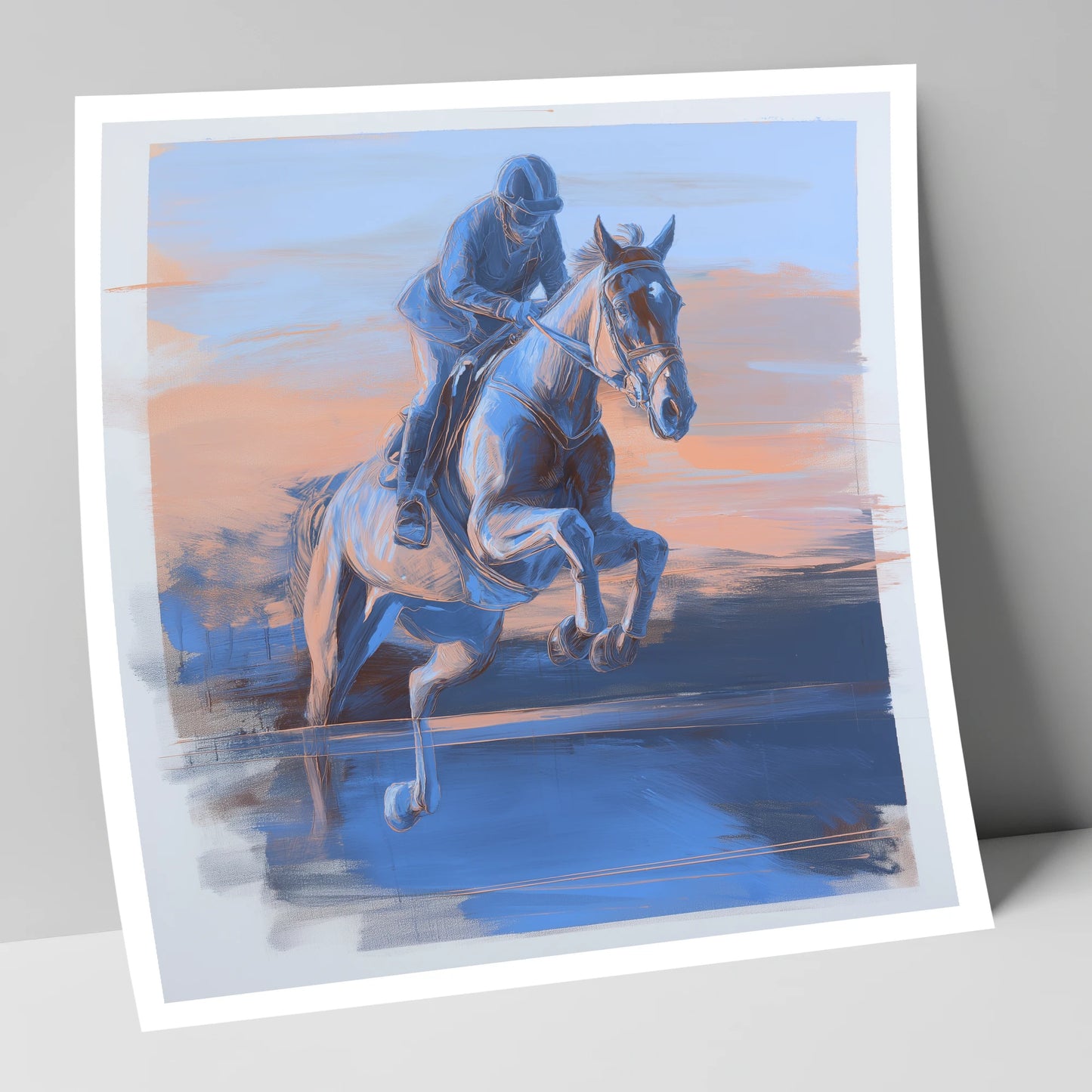 Cobalt Flight show jumping horse art print