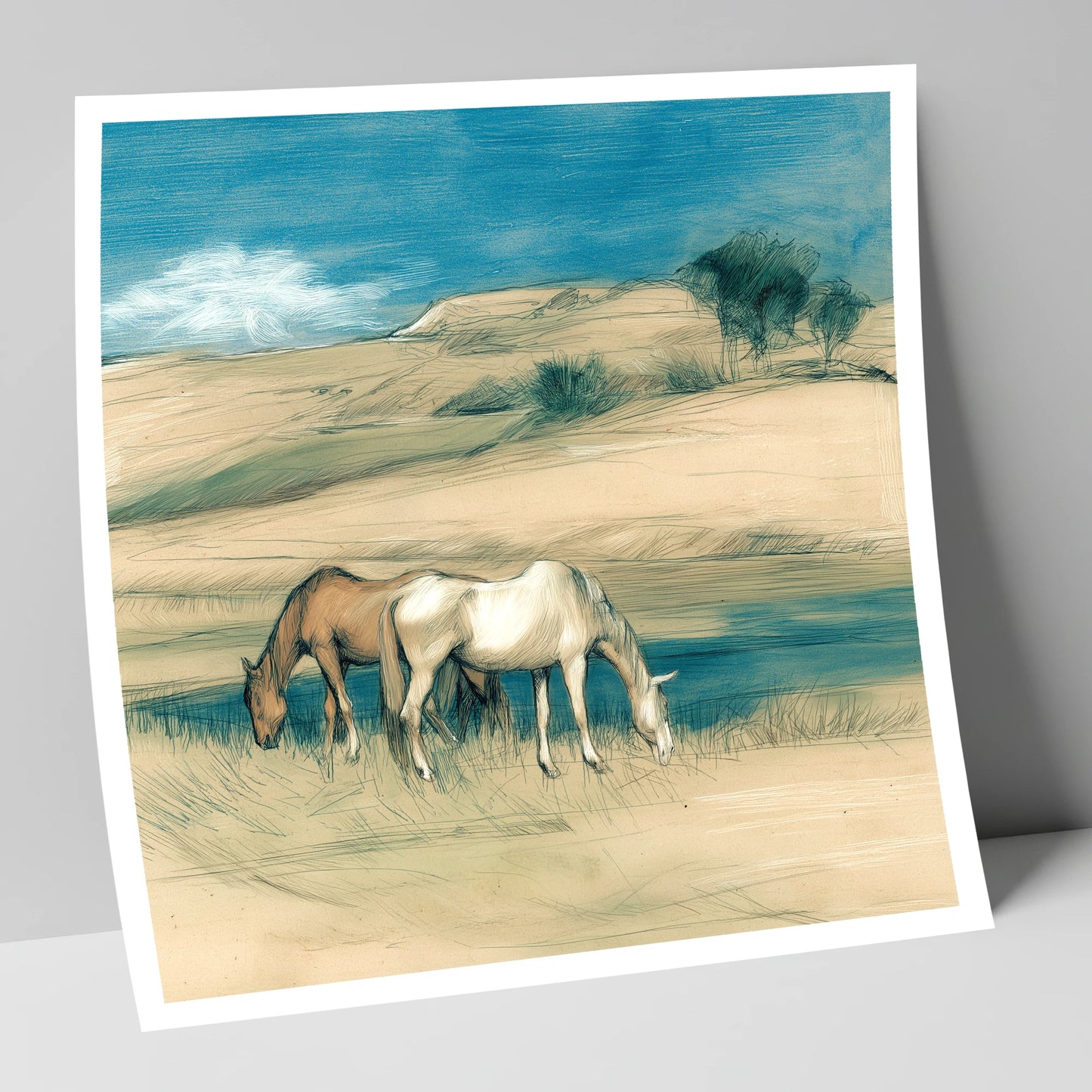 Quiet Companions horse landscape art print