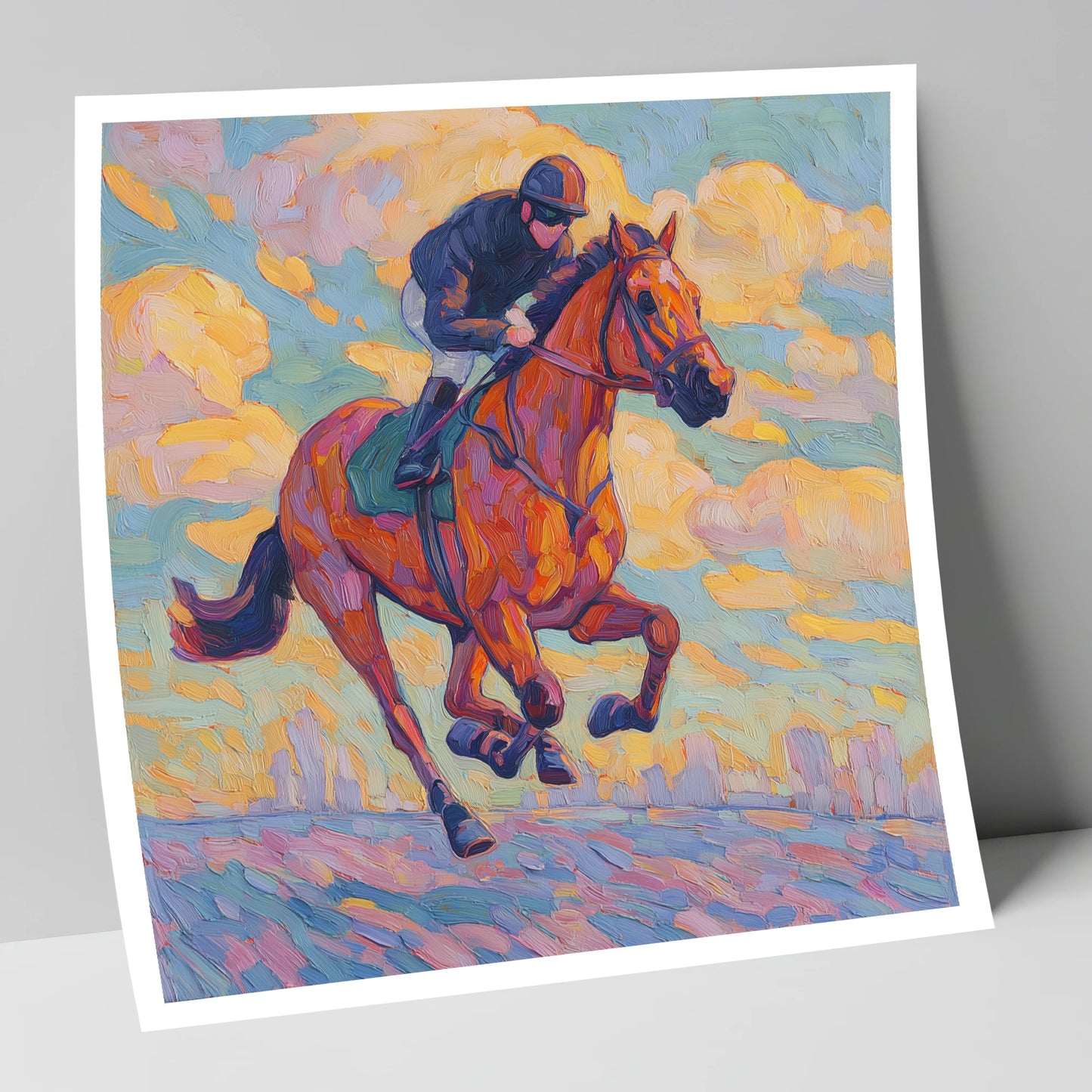 Technicolour Gallop racing horse art print