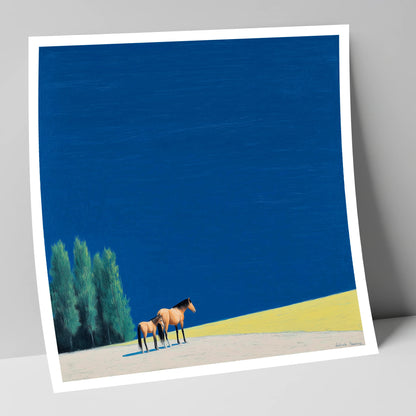 Under an Azure Sky horse landscape art print