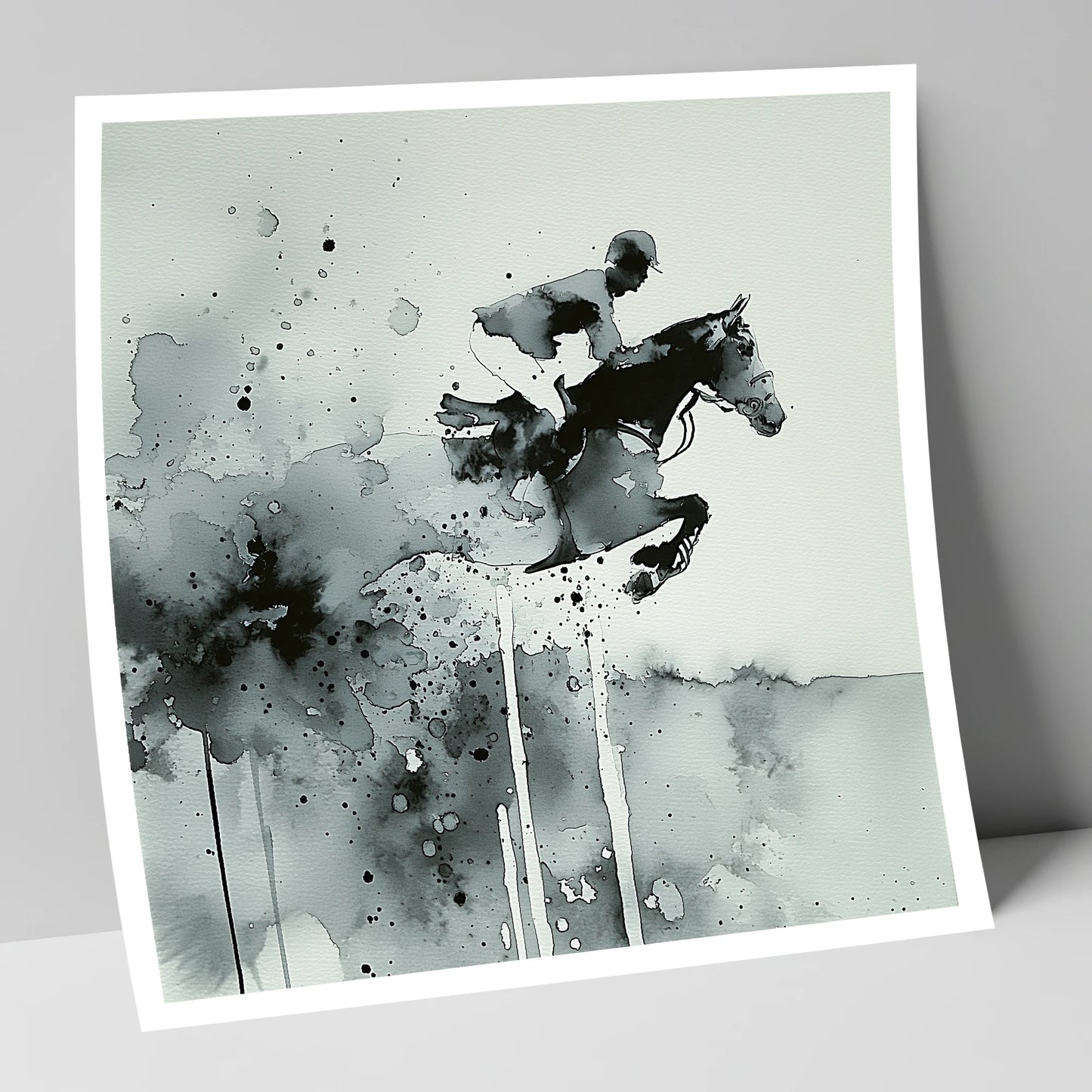 Airborne Shadows show jumping horse art print