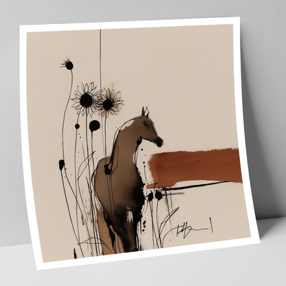 Rust and Shadows horse portrait art print