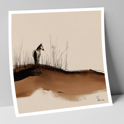 Solitude on the Ridge horse landscape art print