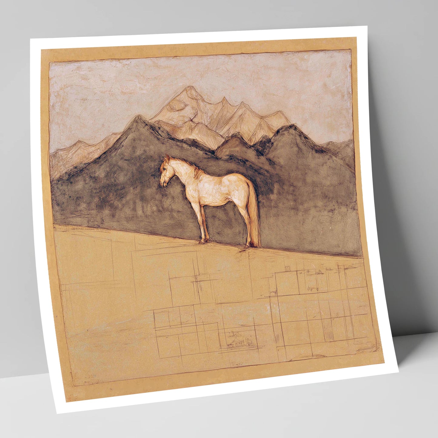 Mountain Sentinel horse landscape art print