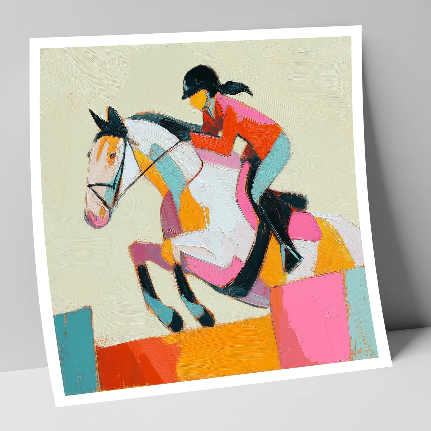 Painted Flight show jumping horse art print