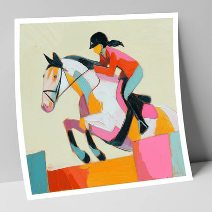 Painted Flight show jumping horse art print