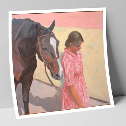 Walking in Step horse & rider art print