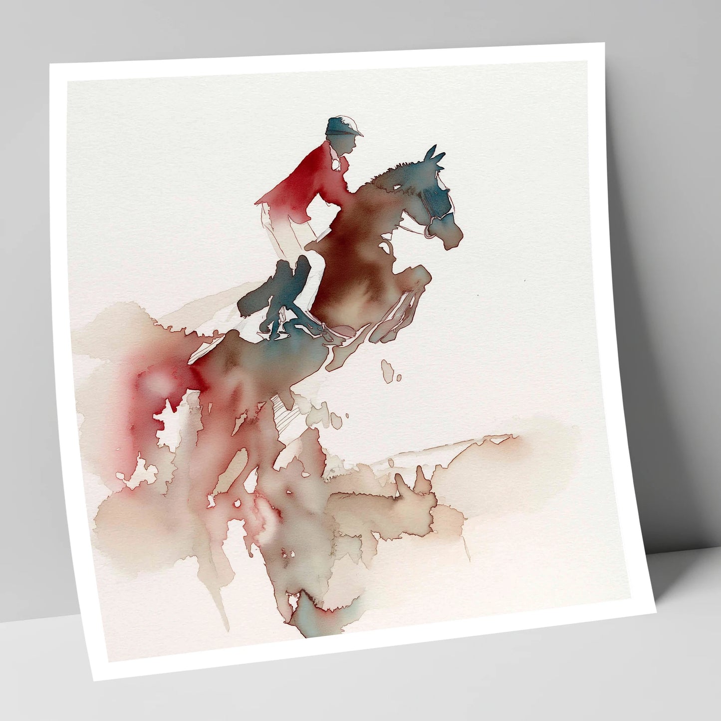 Crimson Flight show jumping horse art print
