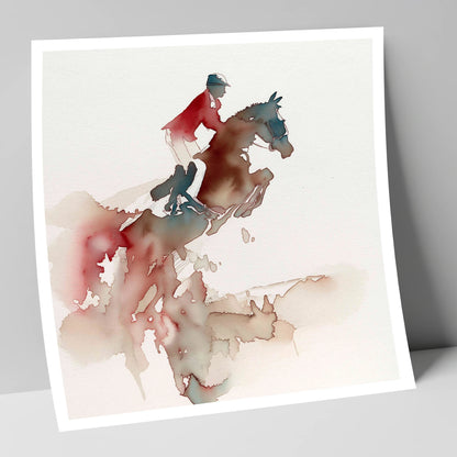 Crimson Flight show jumping horse art print