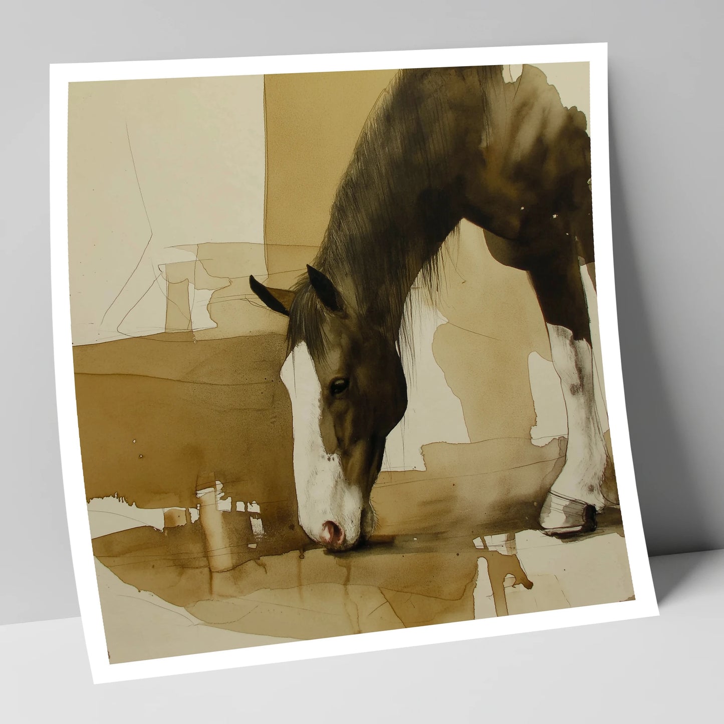 Sepia Equine Study horse breed art print