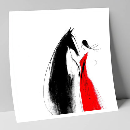 Crimson Connection horse & rider art print