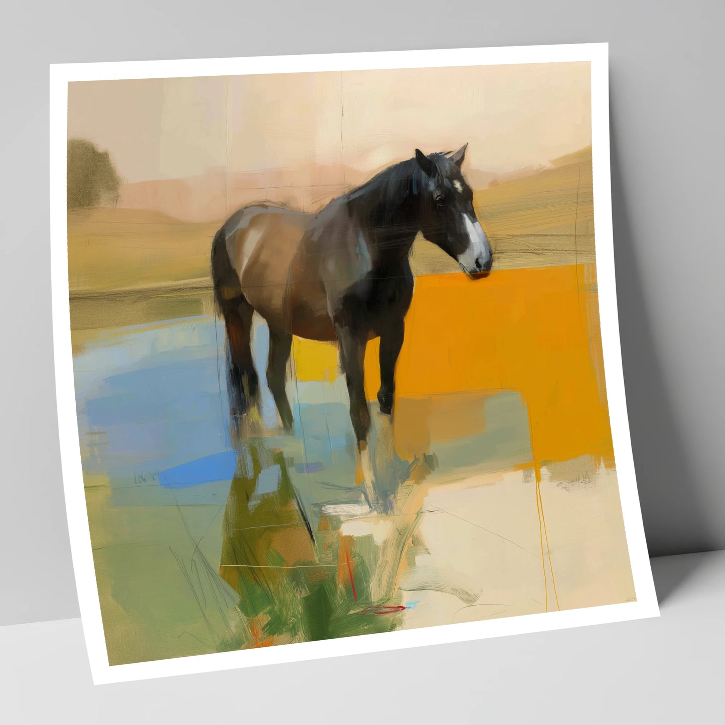 Reflections in Ochre horse portrait art print