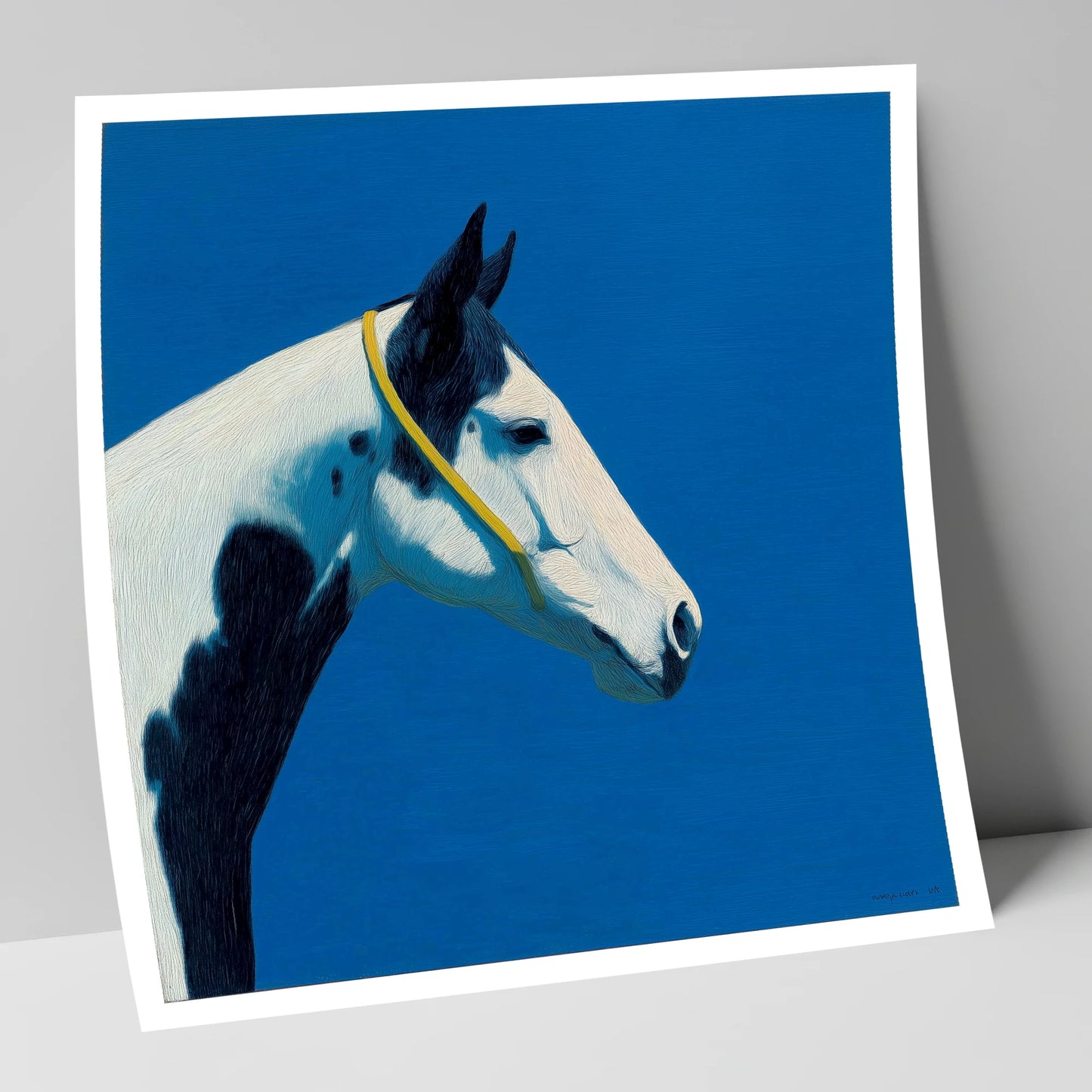 Azure Piebald Profile horse breed art print