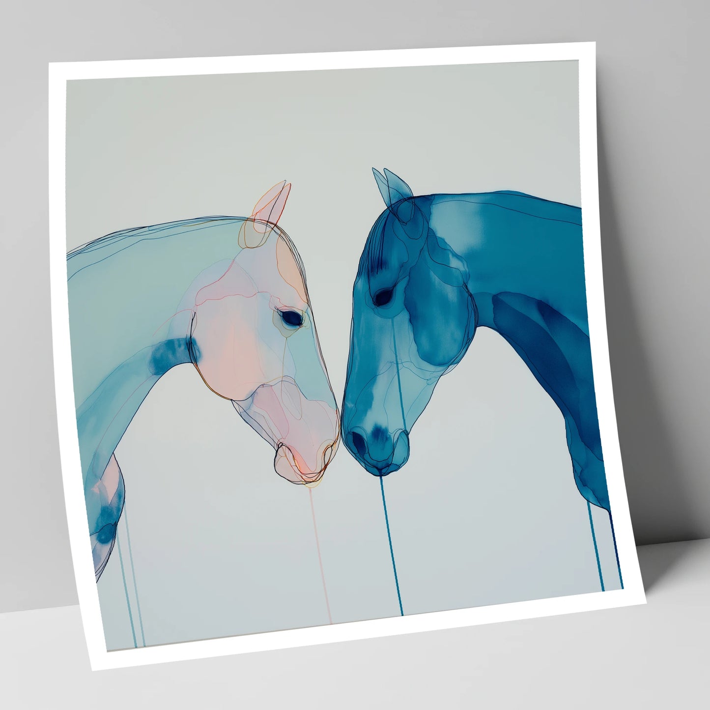 Whispered Blue Greeting horse portrait art print