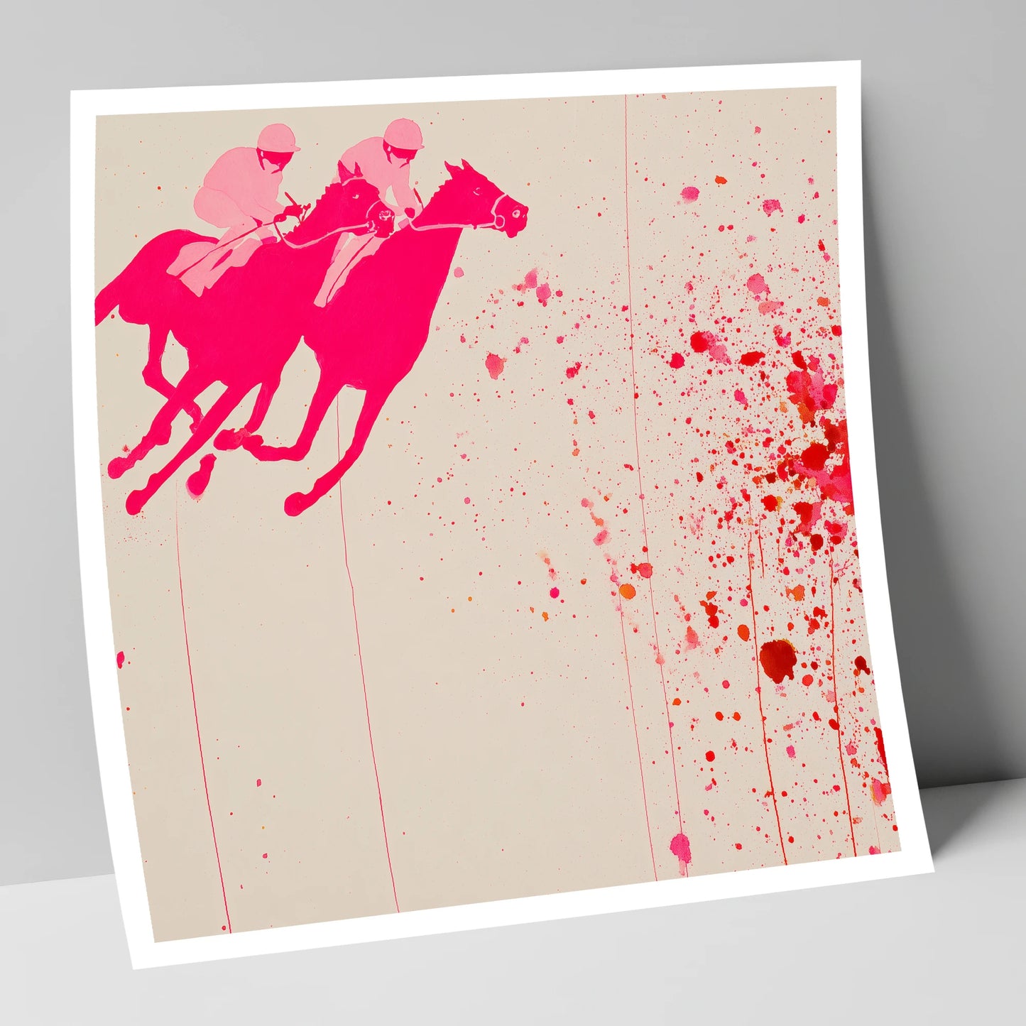 Vibrant Photo Finish racing horse art print