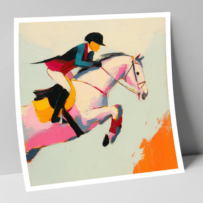 Technicolour Showjumper show jumping horse art print