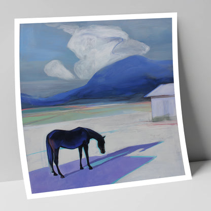 Mountain Solitude horse landscape art print
