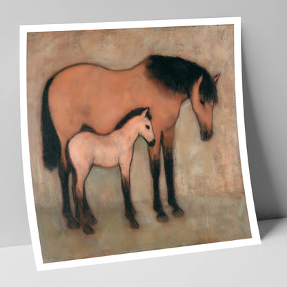 Earthen Bond mare & foal art print
