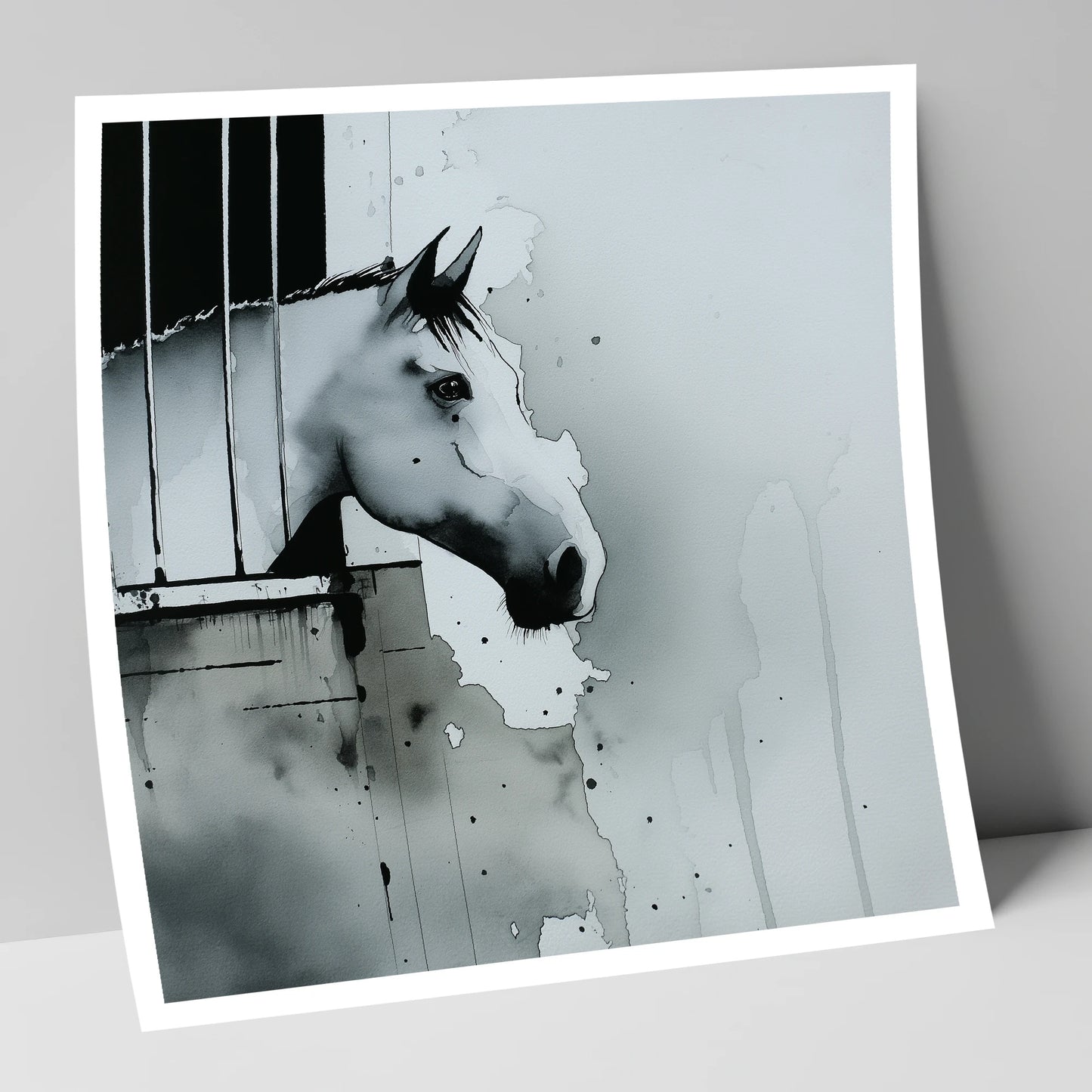 The Quiet Watcher horse stable art print