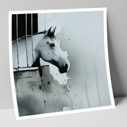 The Quiet Watcher horse stable art print