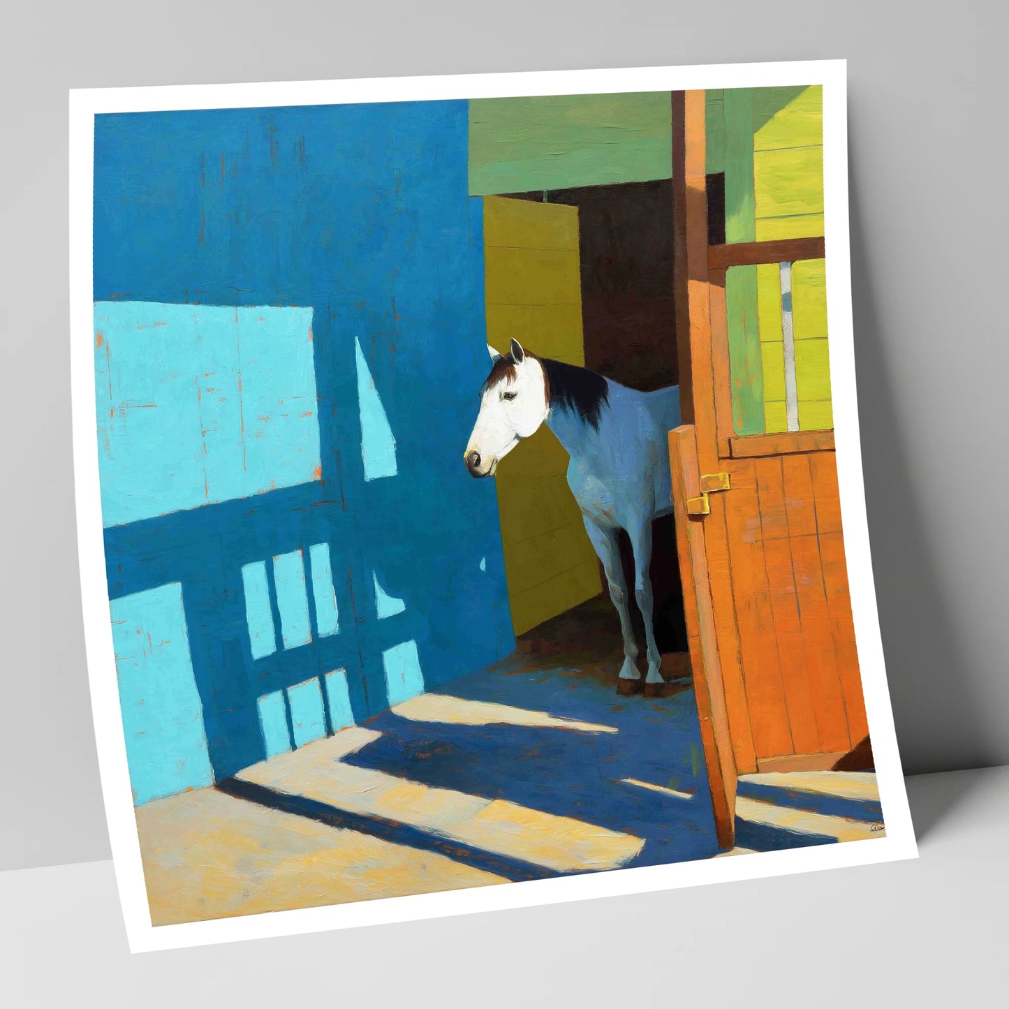 Sunlight on the Yard horse stable art print