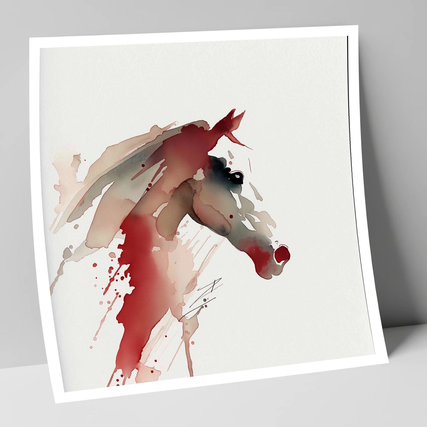 Crimson Momentum racing horse art print