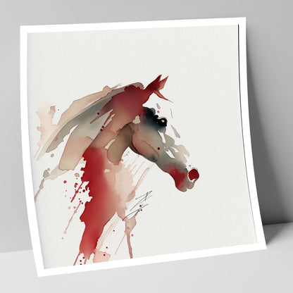 Crimson Momentum racing horse art print
