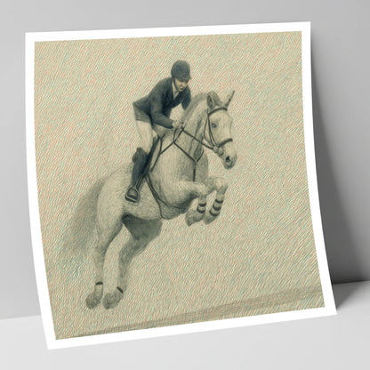 Precision in Flight show jumping horse art print