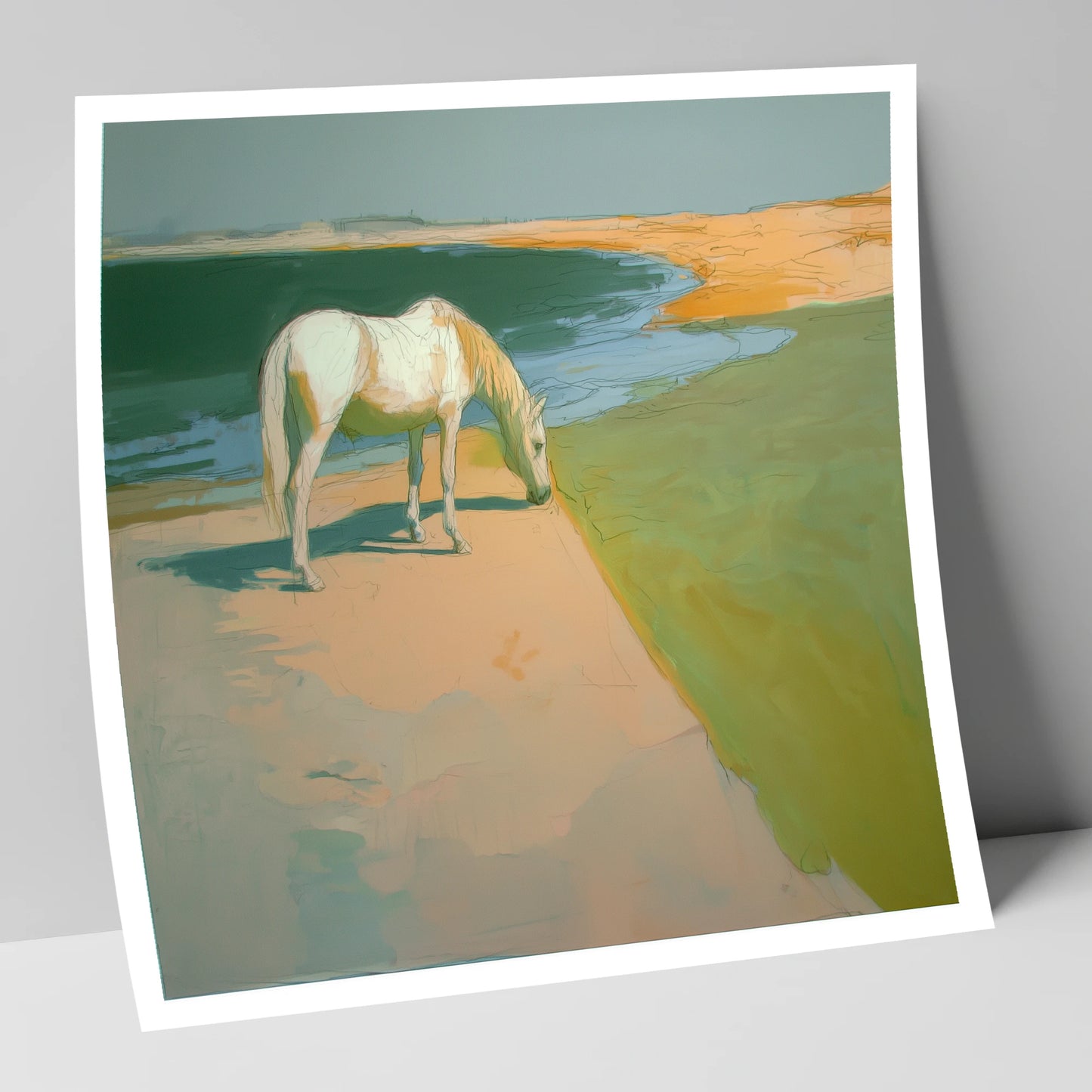 Quiet Pastures horse landscape art print