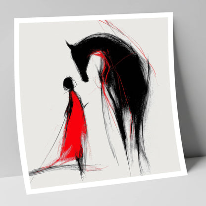 Crimson Bond horse & rider art print