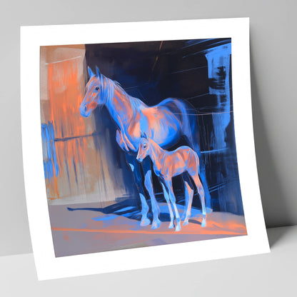 Luminous Mare And Foal mare & foal art print
