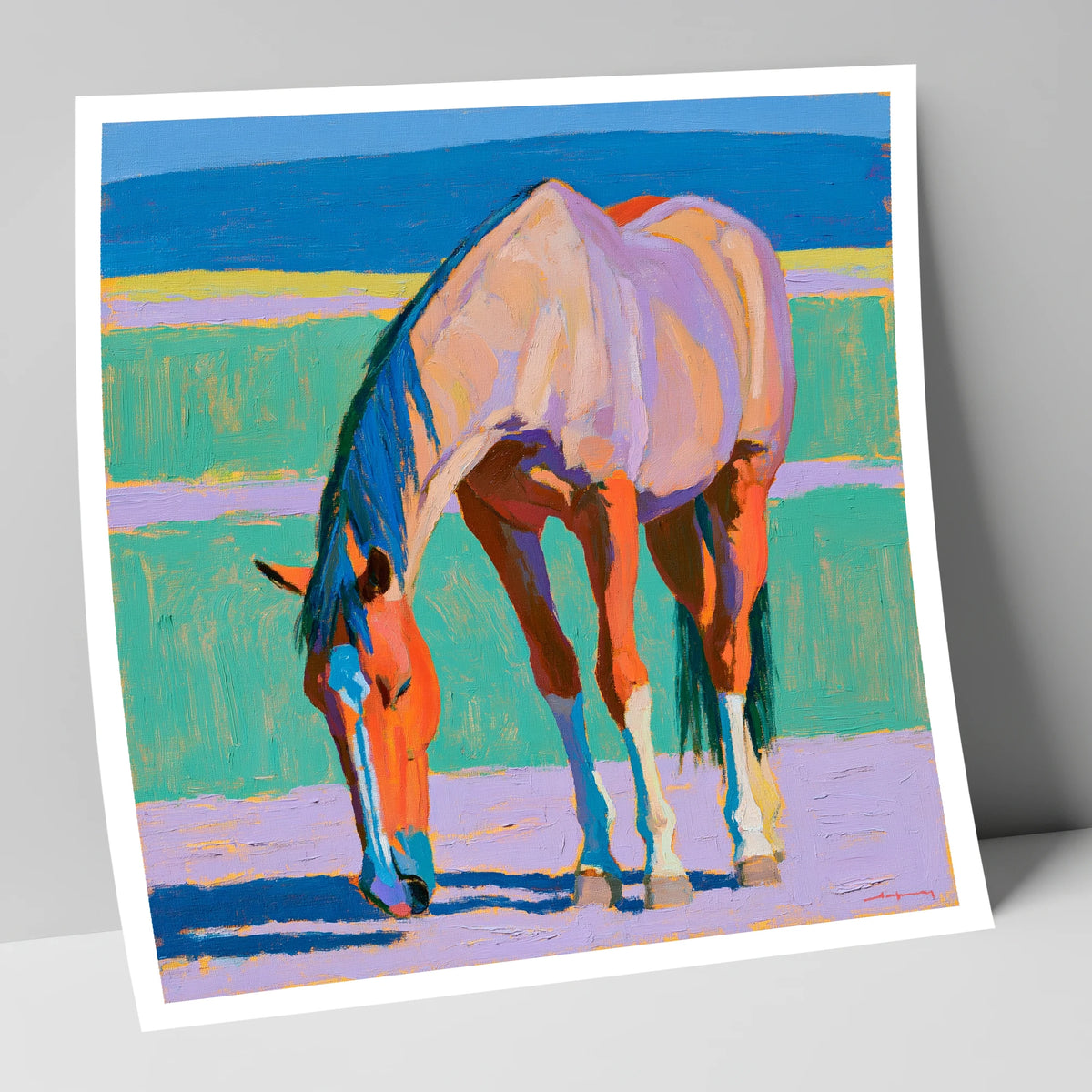 Colourful Grazing Horse horse breed art print