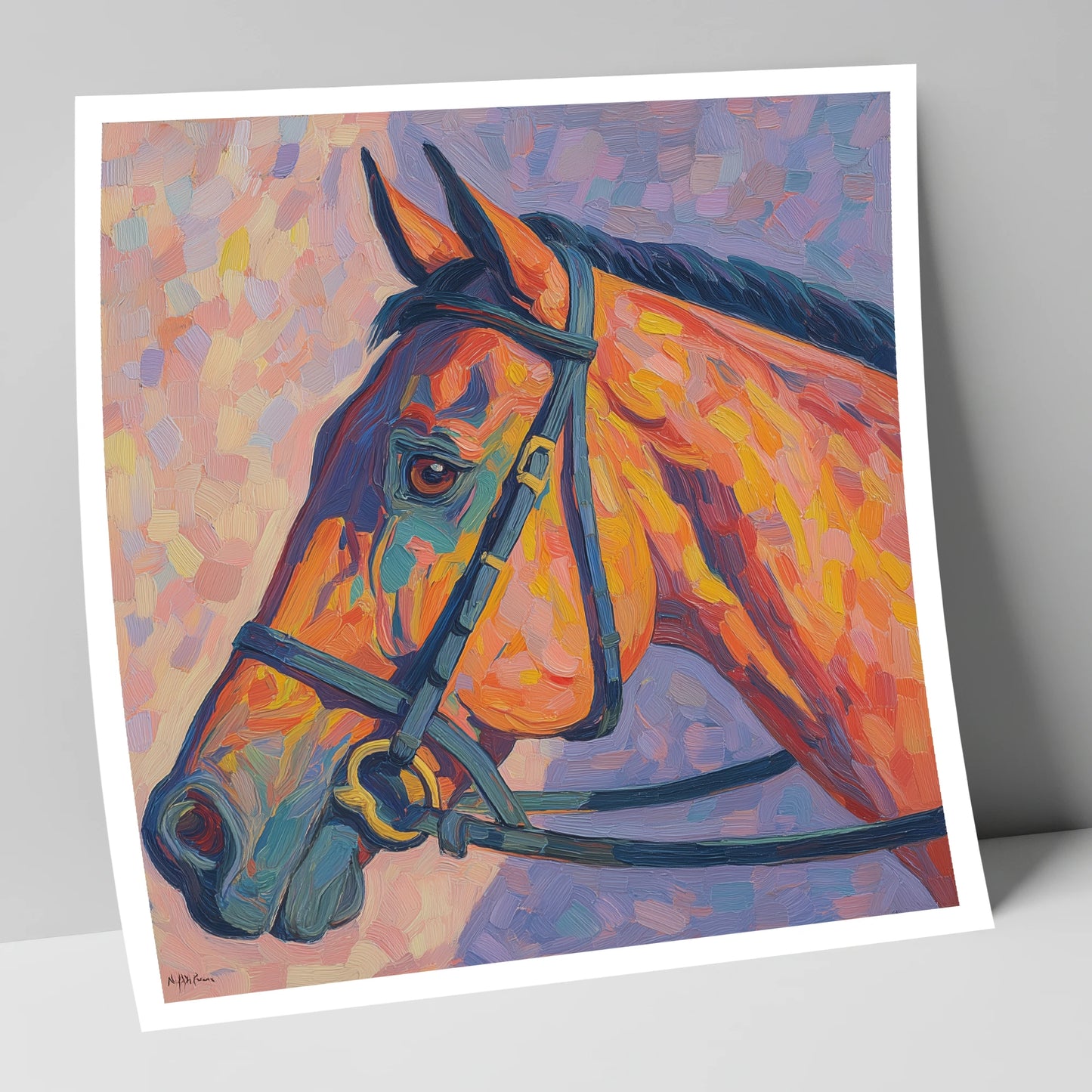 Vivid Equine Gaze racing horse art print