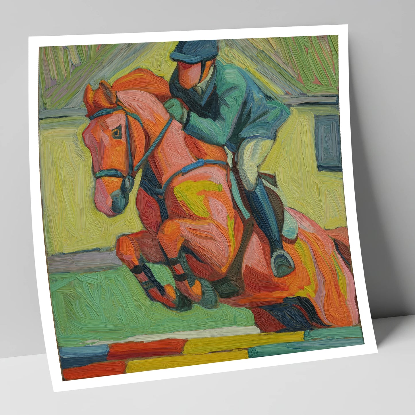 Clearing the Coloureds show jumping horse art print