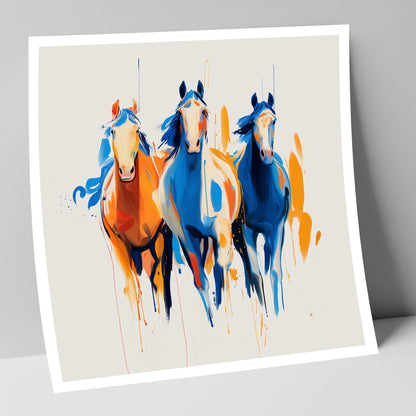 Cobalt and Amber Canter wild horses art print