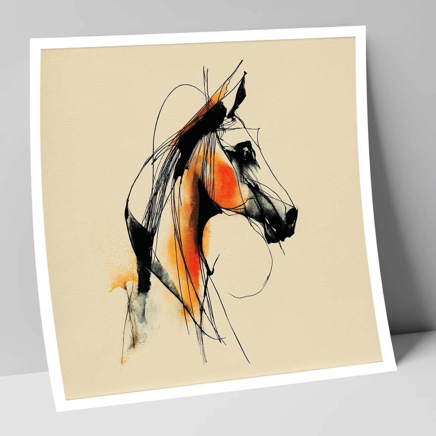 Dynamic Amber Profile horse breed art print