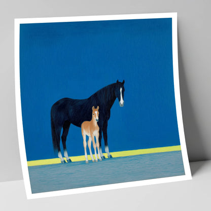 Azure Bond mare & foal art print