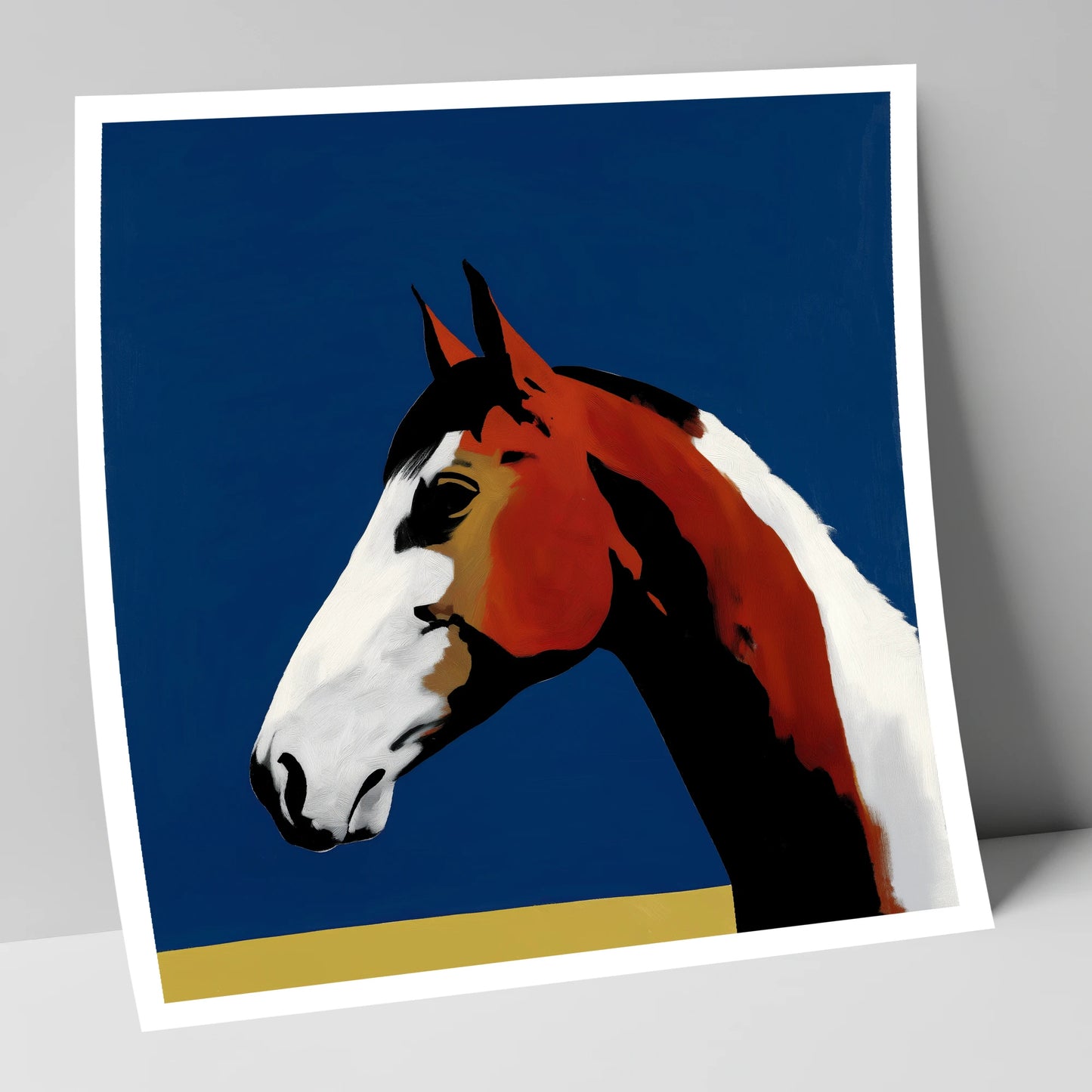 Vivid Profile in Azure horse portrait art print