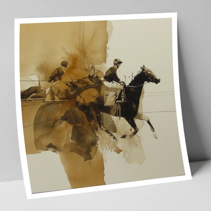 Surge of Sepia racing horse art print