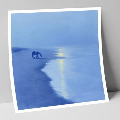 Solitude By The Shore horse landscape art print