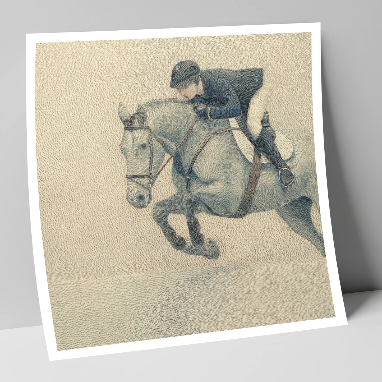 Suspended Flight show jumping horse art print