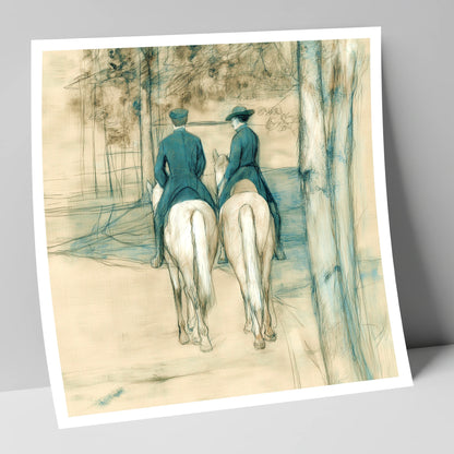 The Woodland Hack horse & rider art print