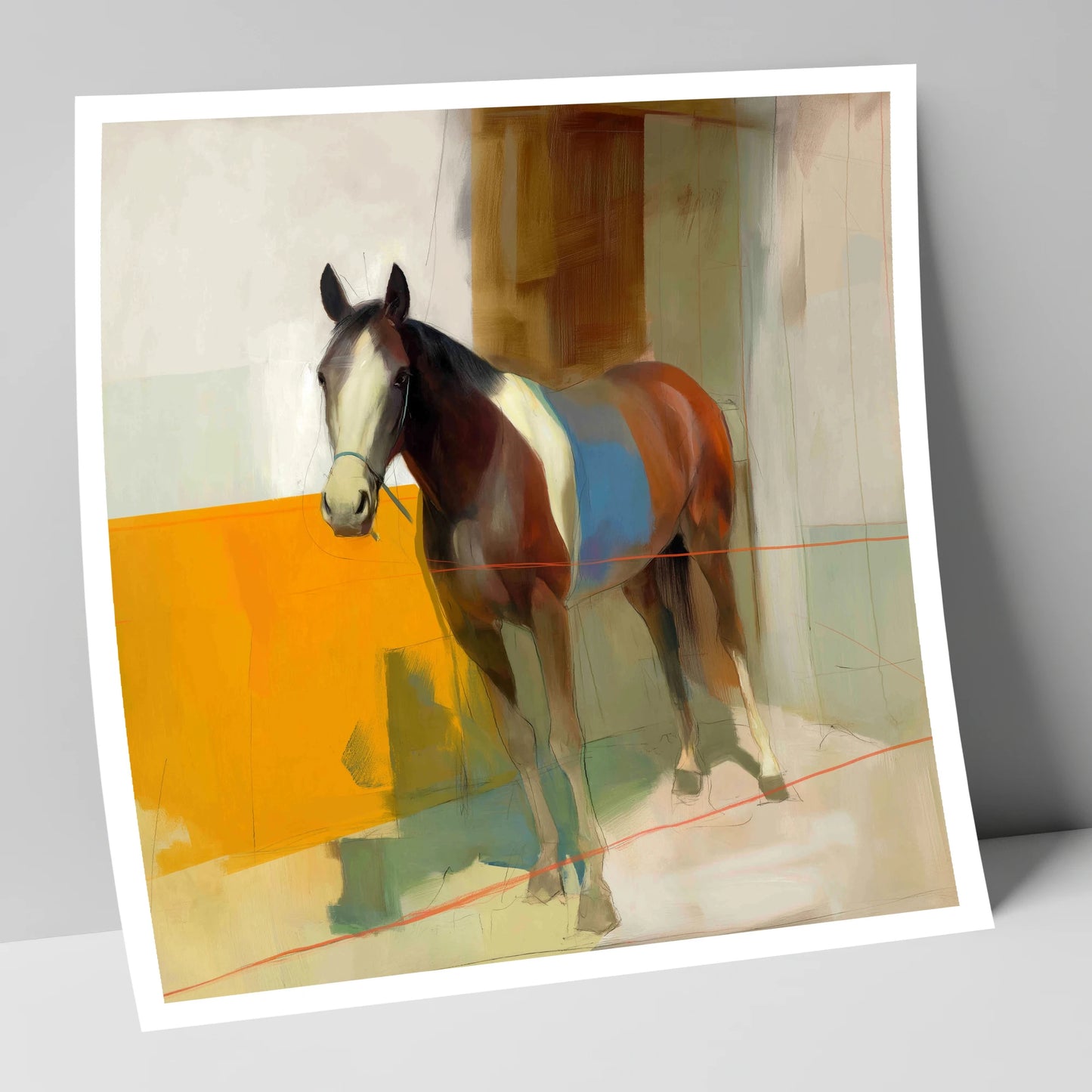 Bold Stable Geometry horse stable art print