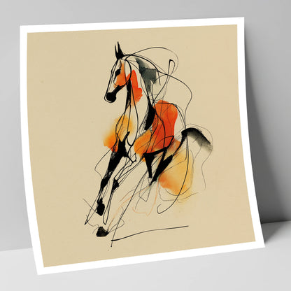 Fluid Amber Spirit horse breed art print