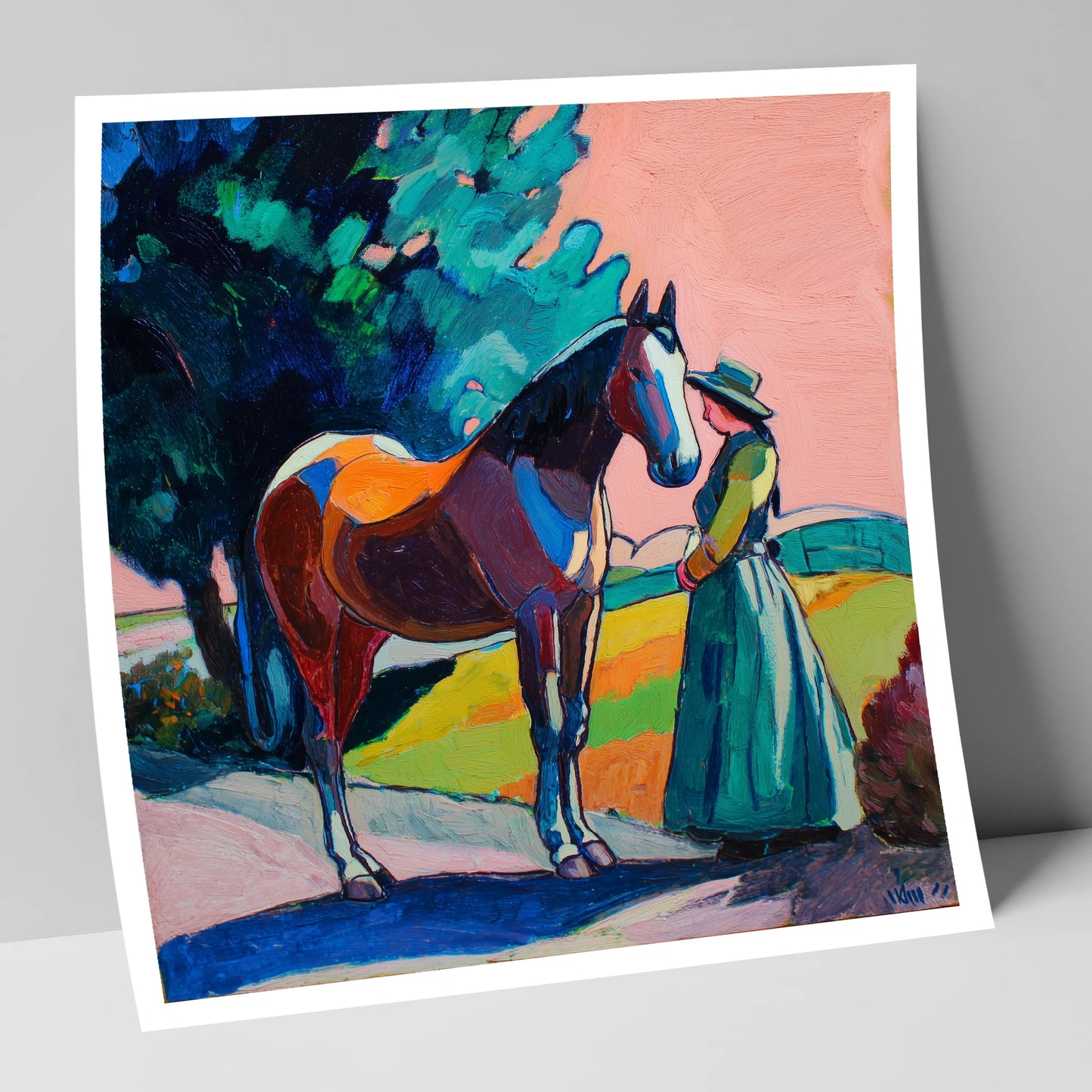 Painted Bond horse & rider art print