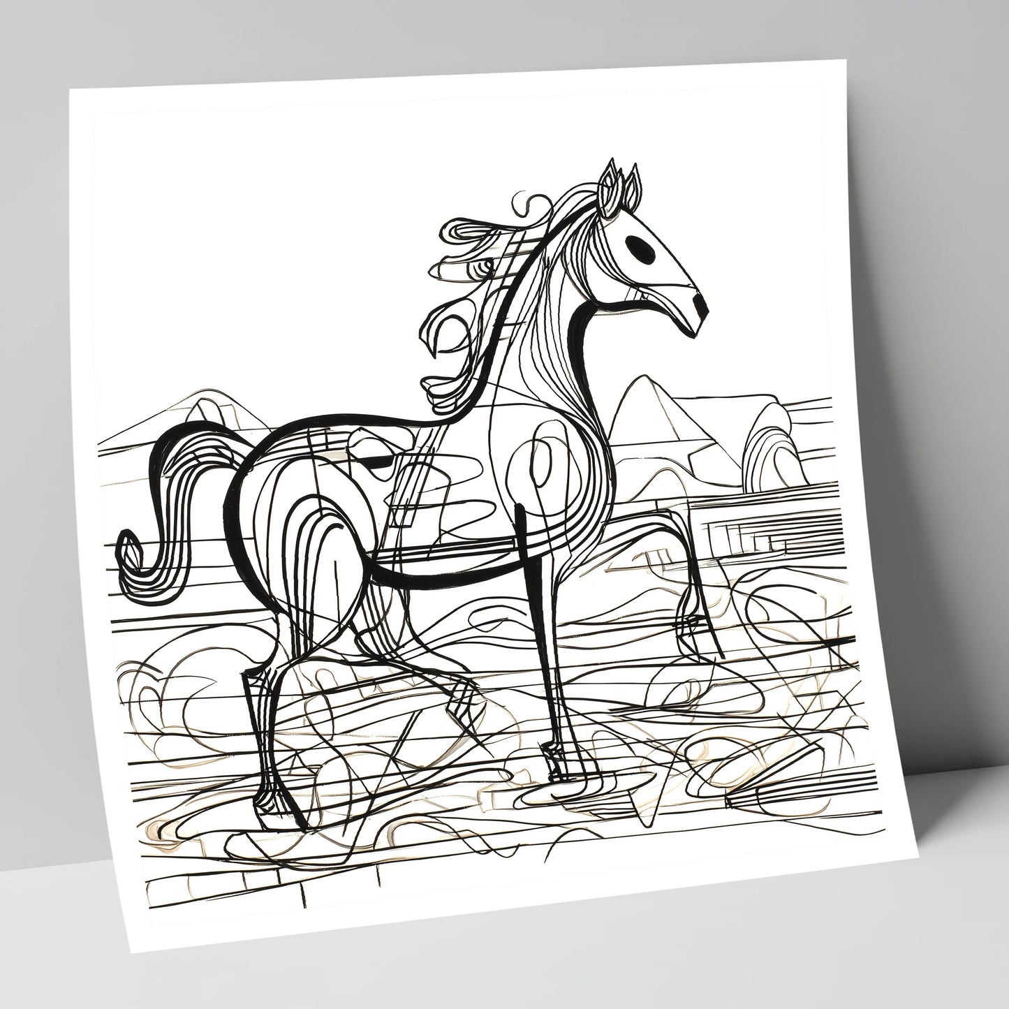 Coastline Contours beach horse art print