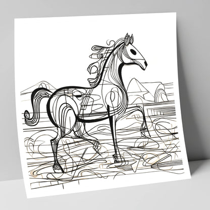 Coastline Contours beach horse art print
