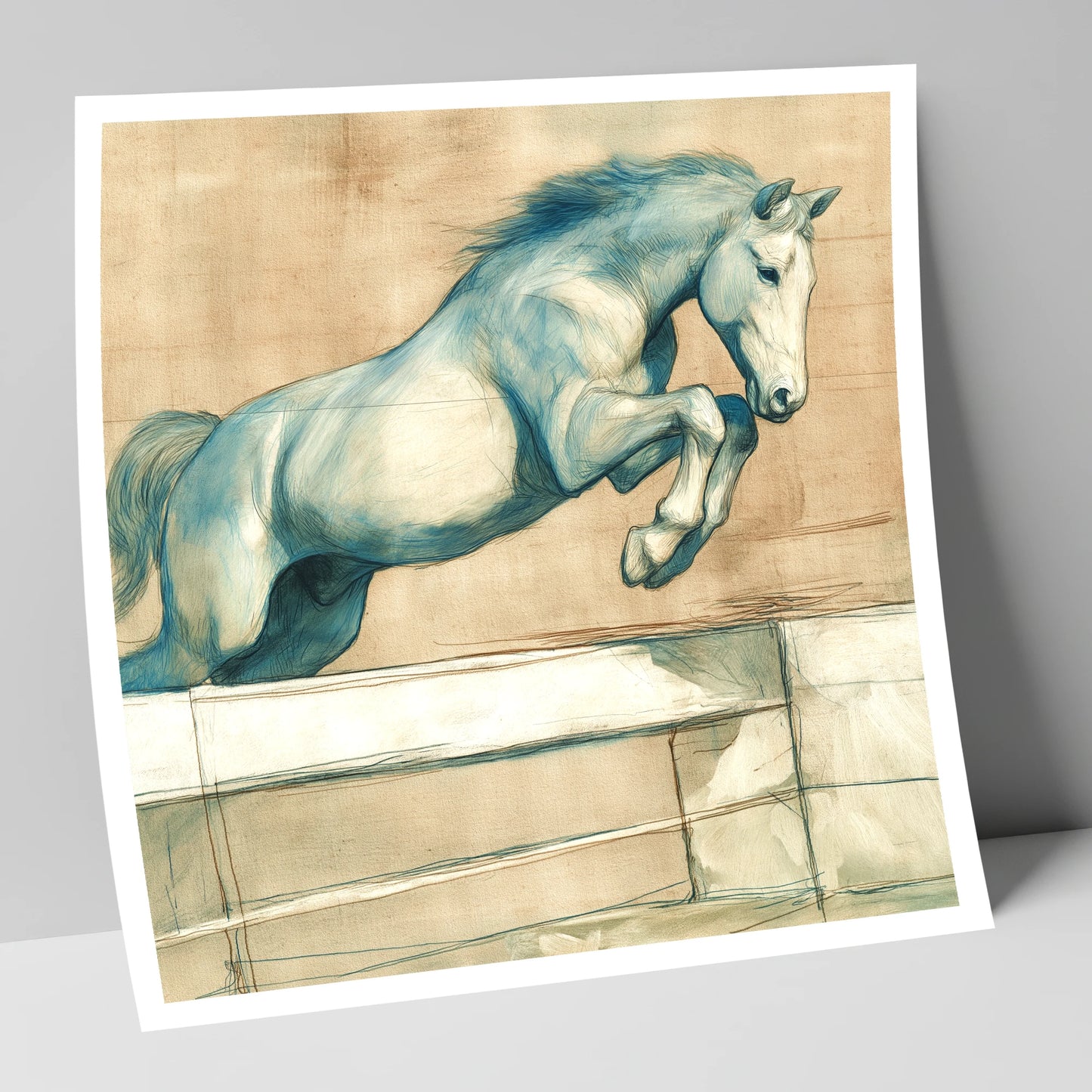 Airborne Grace show jumping horse art print