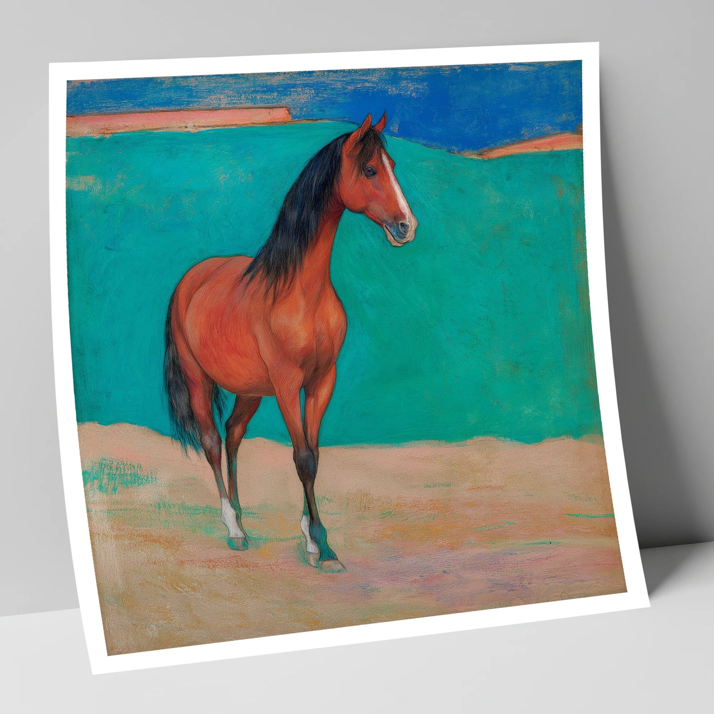 Radiant Chestnut Profile horse breed art print